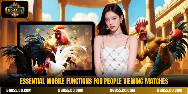 Essential mobile functions for people viewing matches