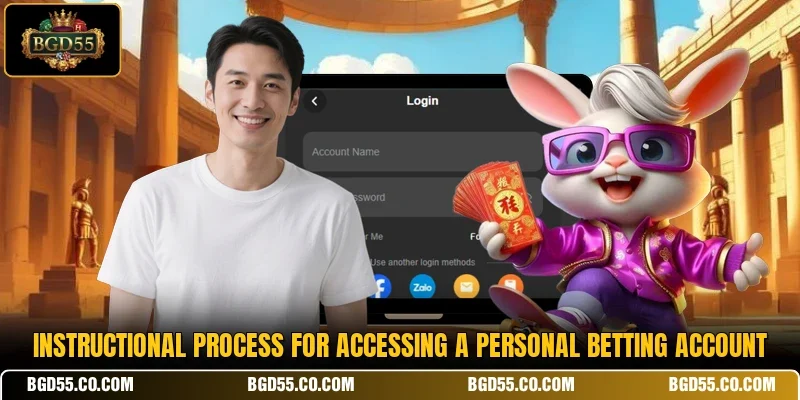 Instructional process for accessing a personal betting account